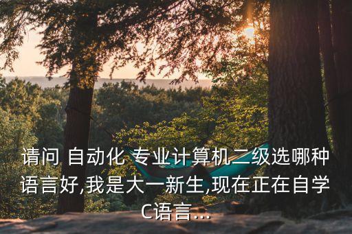請問 自動化 專業(yè)計(jì)算機(jī)二級選哪種語言好,我是大一新生,現(xiàn)在正在自學(xué)C語言...