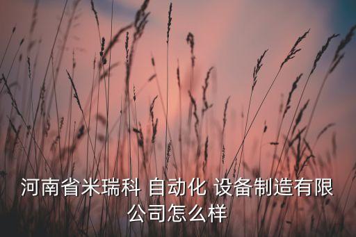 河南省米瑞科 自動(dòng)化 設(shè)備制造有限公司怎么樣
