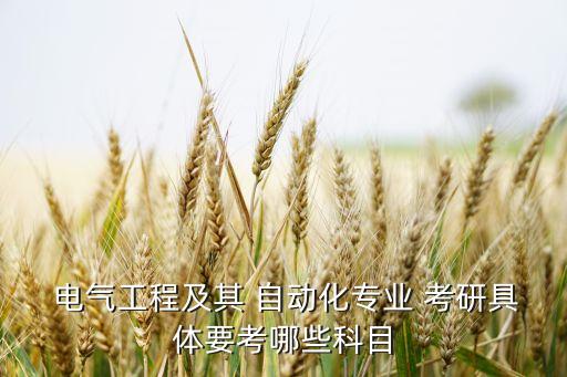  電氣工程及其 自動(dòng)化專業(yè) 考研具體要考哪些科目