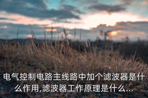 電氣控制電路主線路中加個(gè)濾波器是什么作用,濾波器工作原理是什么...