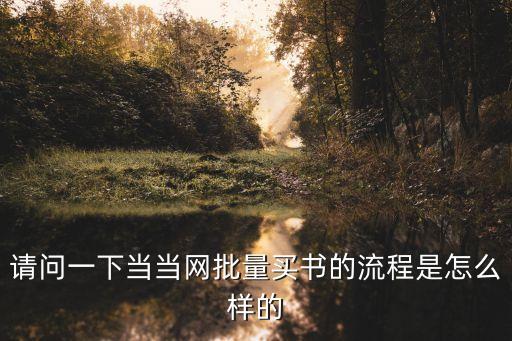 請問一下當(dāng)當(dāng)網(wǎng)批量買書的流程是怎么樣的