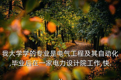 我大學(xué)學(xué)的專業(yè)是電氣工程及其自動(dòng)化,畢業(yè)后在一家電力設(shè)計(jì)院工作,快...