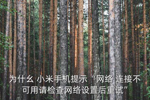 為什幺 小米手機提示“網(wǎng)絡(luò) 連接不可用請檢查網(wǎng)絡(luò)設(shè)置后重試”