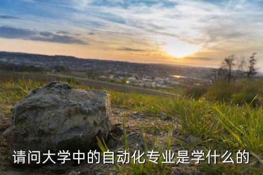 請問大學(xué)中的自動化專業(yè)是學(xué)什么的