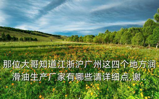 那位大哥知道江浙滬廣州這四個(gè)地方潤(rùn)滑油生產(chǎn)廠家有哪些請(qǐng)?jiān)敿?xì)點(diǎn),謝...