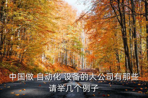 中國做 自動化 設(shè)備的大公司有那些請舉幾個例子