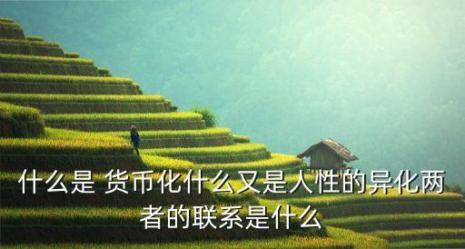 什么是 貨幣化什么又是人性的異化兩者的聯(lián)系是什么
