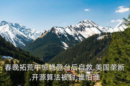 春晚拓荒牛驚艷登臺(tái)后自救,美國(guó)壟斷,開(kāi)源算法被封,誰(shuí)怕誰(shuí)