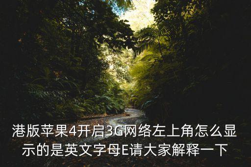 港版蘋果4開啟3G網絡左上角怎么顯示的是英文字母E請大家解釋一下