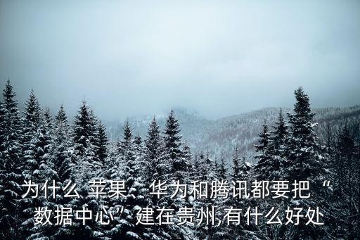 為什么 蘋果、華為和騰訊都要把“ 數(shù)據(jù)中心”建在貴州,有什么好處