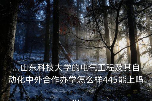 ...山東科技大學的電氣工程及其自動化中外合作辦學怎么樣445能上嗎...