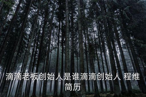 滴滴老板創(chuàng)始人是誰滴滴創(chuàng)始人 程維簡歷
