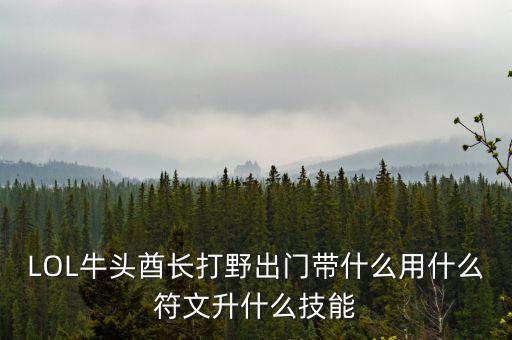 LOL牛頭酋長(zhǎng)打野出門帶什么用什么符文升什么技能