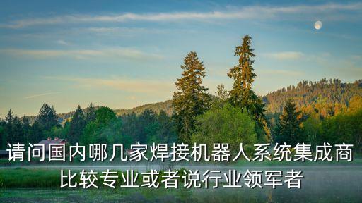 請問國內(nèi)哪幾家焊接機器人系統(tǒng)集成商比較專業(yè)或者說行業(yè)領(lǐng)軍者