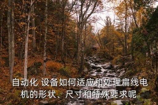  自動(dòng)化 設(shè)備如何適應(yīng)和處理扁線電機(jī)的形狀、尺寸和特殊要求呢