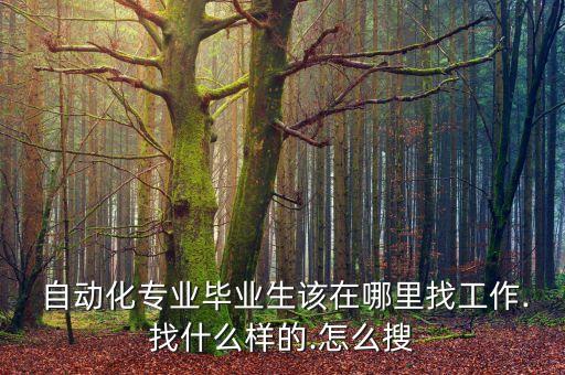  自動化專業(yè)畢業(yè)生該在哪里找工作.找什么樣的.怎么搜