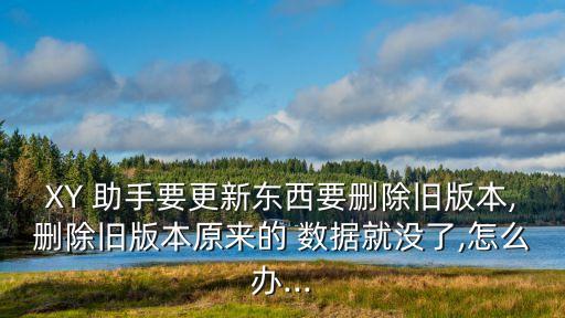XY 助手要更新東西要刪除舊版本,刪除舊版本原來的 數(shù)據(jù)就沒了,怎么辦...