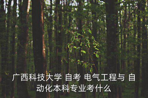 廣西科技大學 自考 電氣工程與 自動化本科專業(yè)考什么