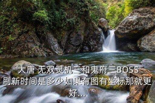  大唐 無雙靈機三和鬼府三BOSS刷新時間是多少如果有圖有坐標那就更好...