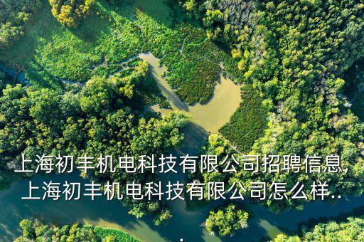 上海初豐機(jī)電科技有限公司招聘信息,上海初豐機(jī)電科技有限公司怎么樣...