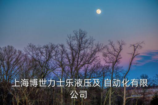  上海博世力士樂液壓及 自動化有限公司