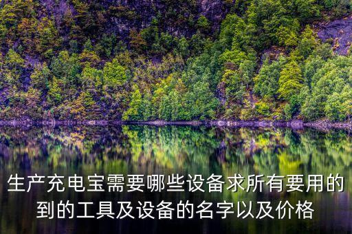 生產(chǎn)充電寶需要哪些設(shè)備求所有要用的到的工具及設(shè)備的名字以及價(jià)格