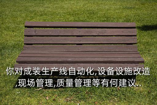 你對成裝生產(chǎn)線自動化,設(shè)備設(shè)施改造,現(xiàn)場管理,質(zhì)量管理等有何建議...