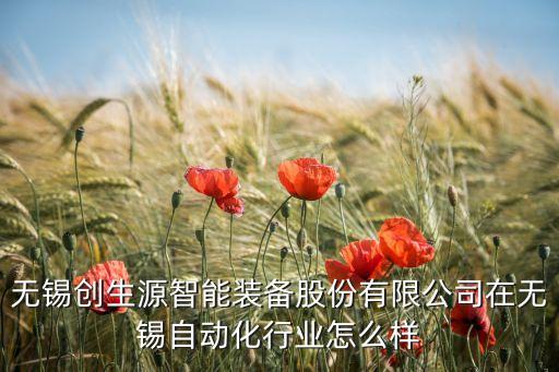 無錫創(chuàng)生源智能裝備股份有限公司在無錫自動(dòng)化行業(yè)怎么樣