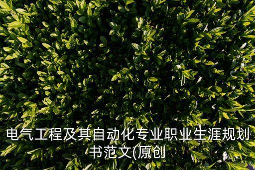 對(duì)自動(dòng)化專業(yè)的個(gè)人規(guī)劃,電氣工程及其自動(dòng)化專業(yè)的職業(yè)規(guī)劃