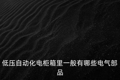 低壓自動化電柜箱里一般有哪些電氣部品