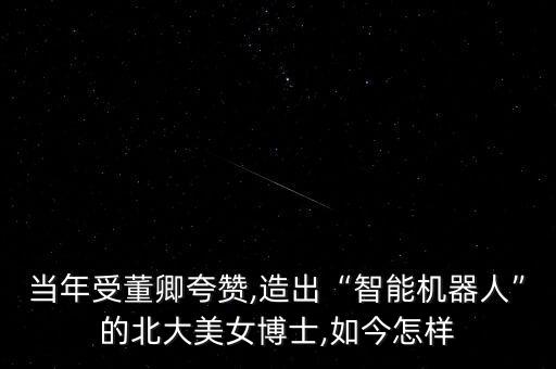 當(dāng)年受董卿夸贊,造出“智能機器人”的北大美女博士,如今怎樣