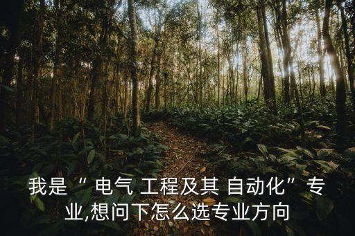 我是“ 電氣 工程及其 自動化”專業(yè),想問下怎么選專業(yè)方向