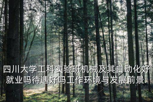 川大自動(dòng)化專業(yè)好不好就業(yè),自動(dòng)化專業(yè)的就業(yè)前景