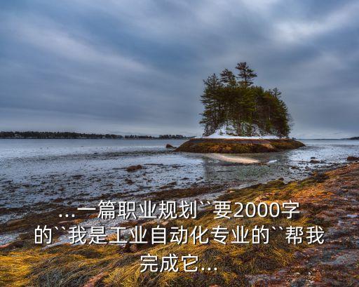 ...一篇職業(yè)規(guī)劃``要2000字的``我是工業(yè)自動化專業(yè)的``幫我完成它...