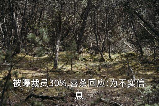 被曝裁員30%,喜茶回應(yīng):為不實(shí)信息