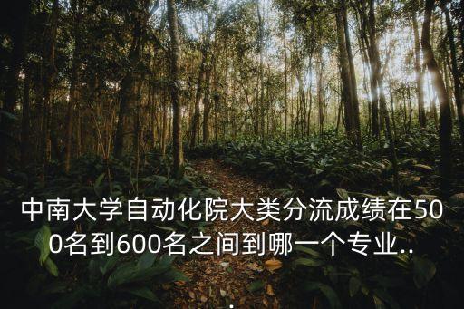 中南大學自動化院大類分流成績在500名到600名之間到哪一個專業(yè)...