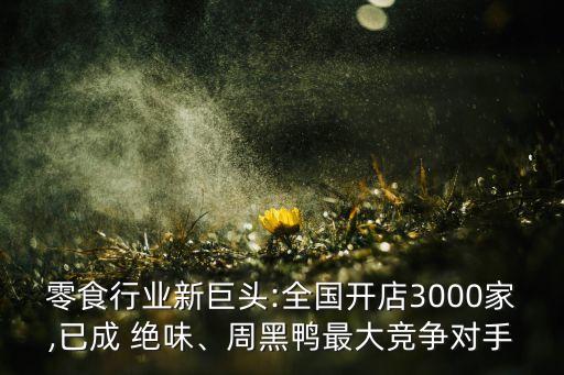 零食行業(yè)新巨頭:全國開店3000家,已成 絕味、周黑鴨最大競爭對手