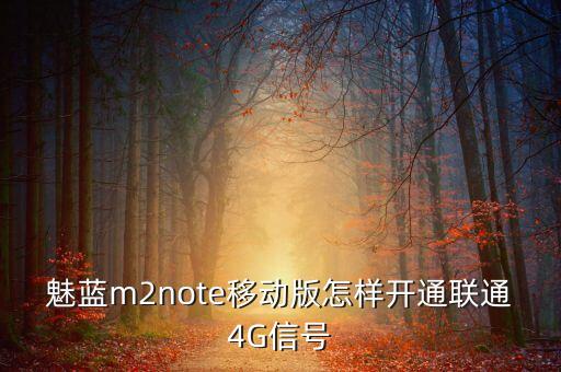 魅藍m2note移動版怎樣開通聯(lián)通4G信號