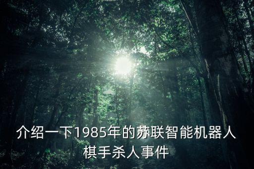 介紹一下1985年的蘇聯(lián)智能機(jī)器人棋手殺人事件