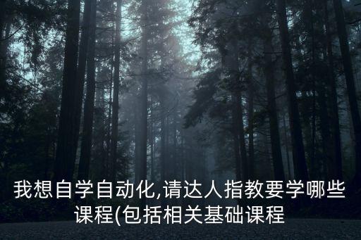 我想自學(xué)自動(dòng)化,請(qǐng)達(dá)人指教要學(xué)哪些課程(包括相關(guān)基礎(chǔ)課程