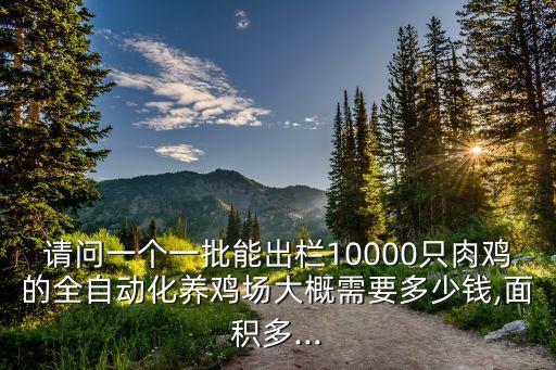 請問一個一批能出欄10000只肉雞的全自動化養(yǎng)雞場大概需要多少錢,面積多...