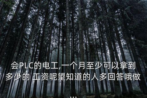 會PLC的電工,一個月至少可以拿到多少的 工資呢望知道的人多回答哦做...