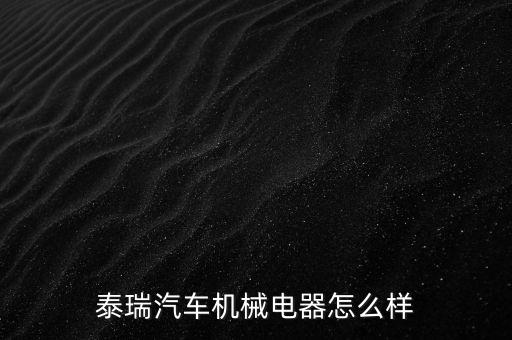 泰瑞汽車機(jī)械電器怎么樣