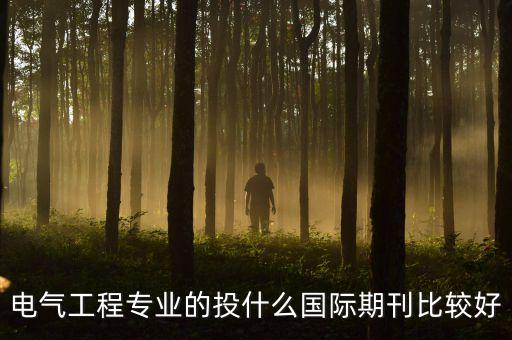 電氣工程專業(yè)的投什么國(guó)際期刊比較好