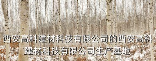西安高科建材科技有限公司的西安高科建材科技有限公司生產基地