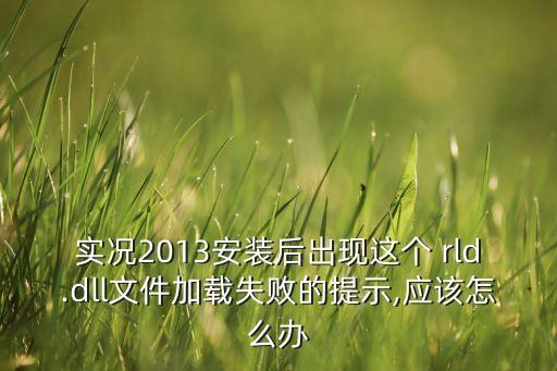 實況2013安裝后出現(xiàn)這個 rld.dll文件加載失敗的提示,應該怎么辦