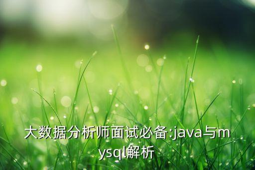 大數(shù)據(jù)分析師面試必備:java與mysql解析
