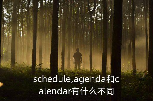 schedule,agenda和calendar有什么不同