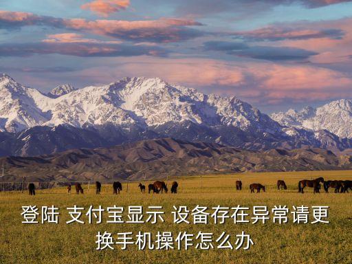 登陸 支付寶顯示 設(shè)備存在異常請更換手機(jī)操作怎么辦