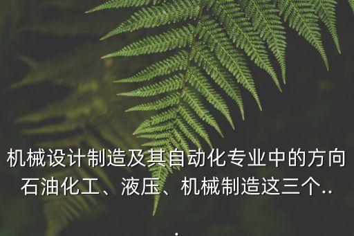 機械設計制造及其自動化專業(yè)中的方向石油化工、液壓、機械制造這三個...